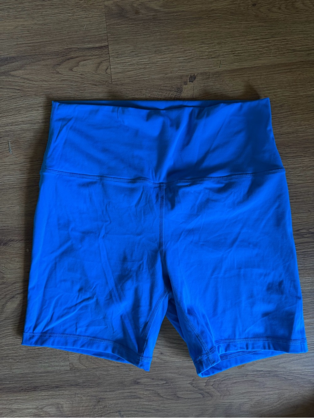 High-Rise Blue Women's Active Shorts